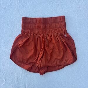 Free People Movement The Way Home Shorts Women's M Rust Orange Athletic Shorts